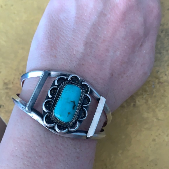925 sterling silver turquoise cuff bracelet